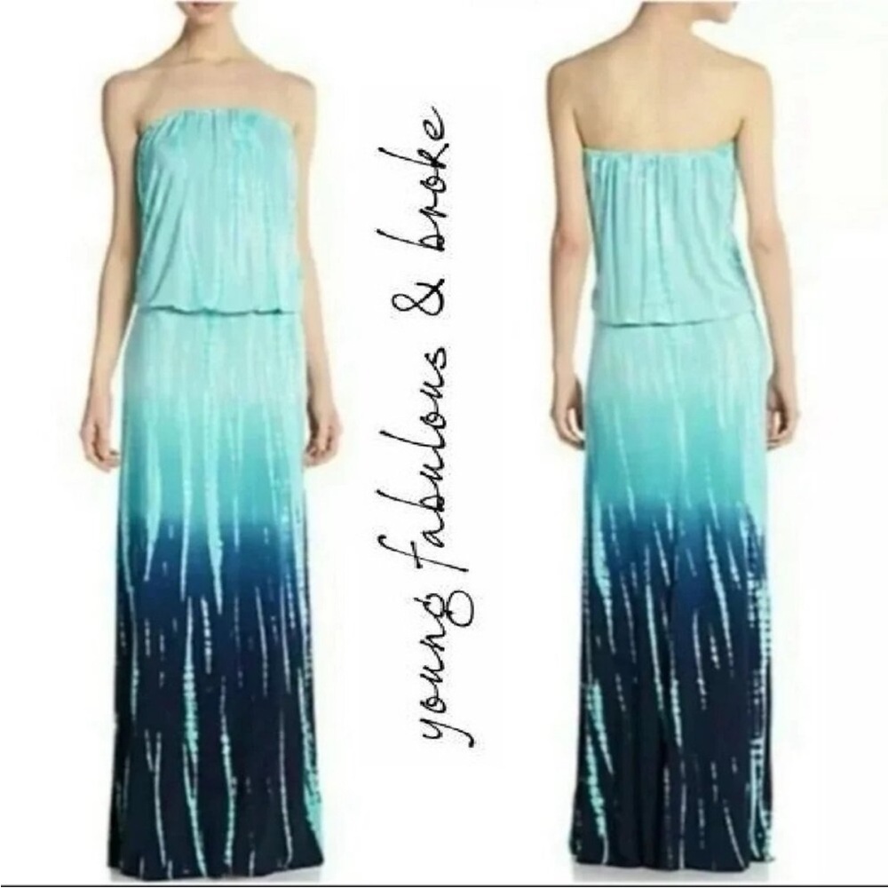 YOUNG FABULOUS & BROKE YFB STRAPLESS MAXI DRESS sz S